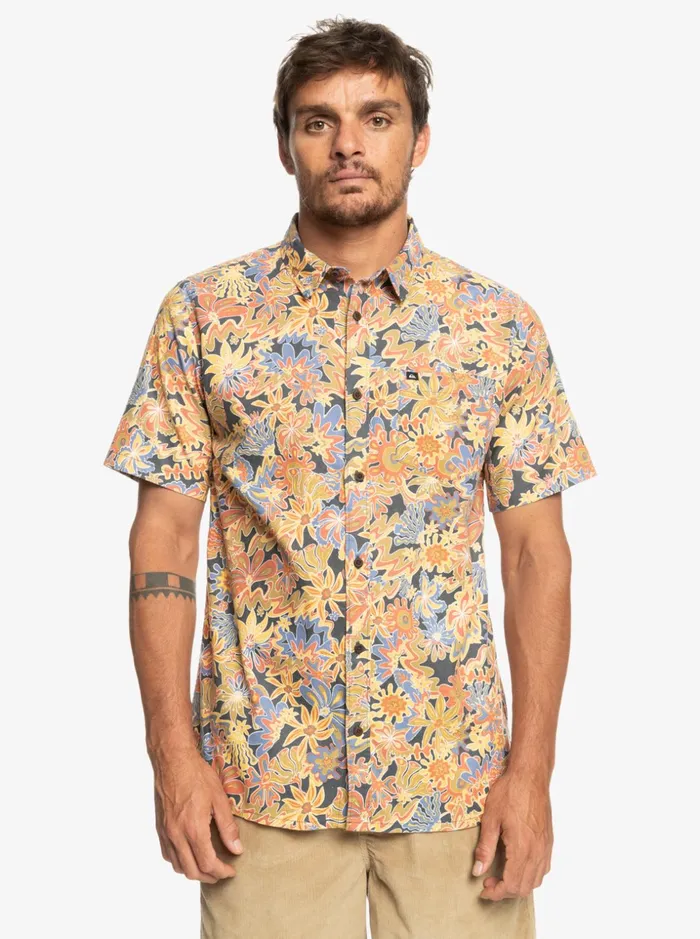 Men Quiksilver Shirts and Polos Surfadelica Short Sleeve Shirt Dark Slate Surfadelica Men Quiksilver Shirts and Polos Surfadelica Short Sleeve Shirt Dark Slate Surfadelica