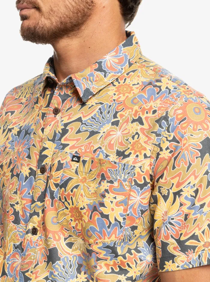 Men Quiksilver Shirts and Polos Surfadelica Short Sleeve Shirt Dark Slate Surfadelica Men Quiksilver Shirts and Polos Surfadelica Short Sleeve Shirt Dark Slate Surfadelica