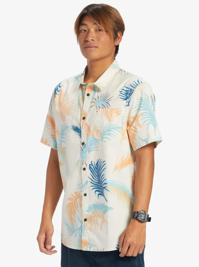 Men Quiksilver Shirts and Polos Tropical Glitch Short Sleeve Shirt Birch Tropical Glitch Men Quiksilver Shirts and Polos Tropical Glitch Short Sleeve Shirt Birch Tropical Glitch