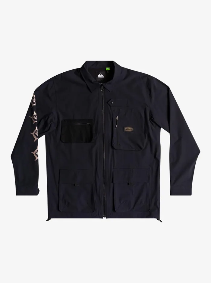 Men Quiksilver Shirts and Polos Under Sky Long Sleeve Shirt Black