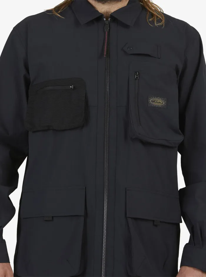 Men Quiksilver Shirts and Polos Under Sky Long Sleeve Shirt Black Men Quiksilver Shirts and Polos Under Sky Long Sleeve Shirt Black