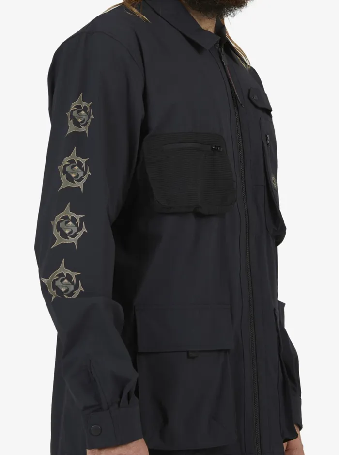 Men Quiksilver Shirts and Polos Under Sky Long Sleeve Shirt Black Men Quiksilver Shirts and Polos Under Sky Long Sleeve Shirt Black