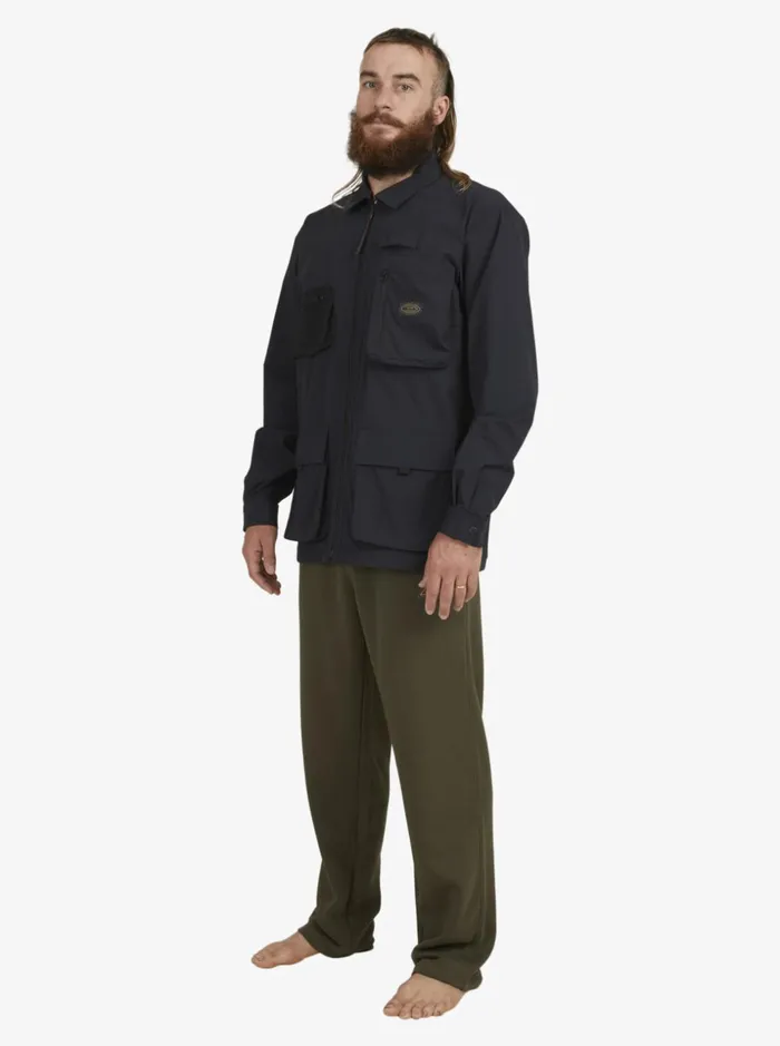 Men Quiksilver Shirts and Polos Under Sky Long Sleeve Shirt Black Men Quiksilver Shirts and Polos Under Sky Long Sleeve Shirt Black