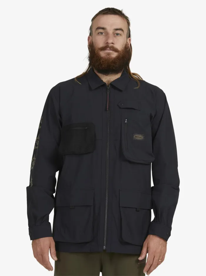 Men Quiksilver Shirts and Polos Under Sky Long Sleeve Shirt Black Men Quiksilver Shirts and Polos Under Sky Long Sleeve Shirt Black