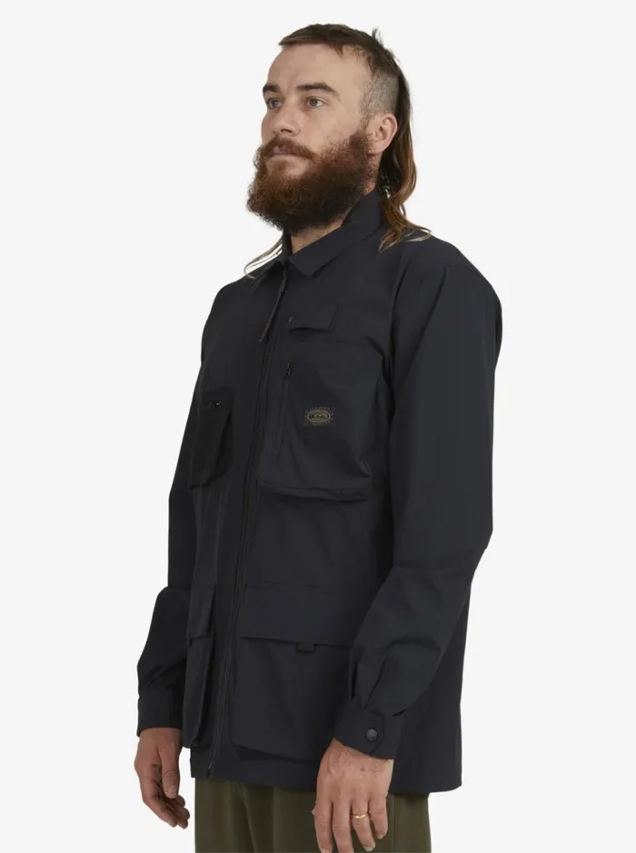 Men Quiksilver Shirts and Polos Under Sky Long Sleeve Shirt Black Men Quiksilver Shirts and Polos Under Sky Long Sleeve Shirt Black