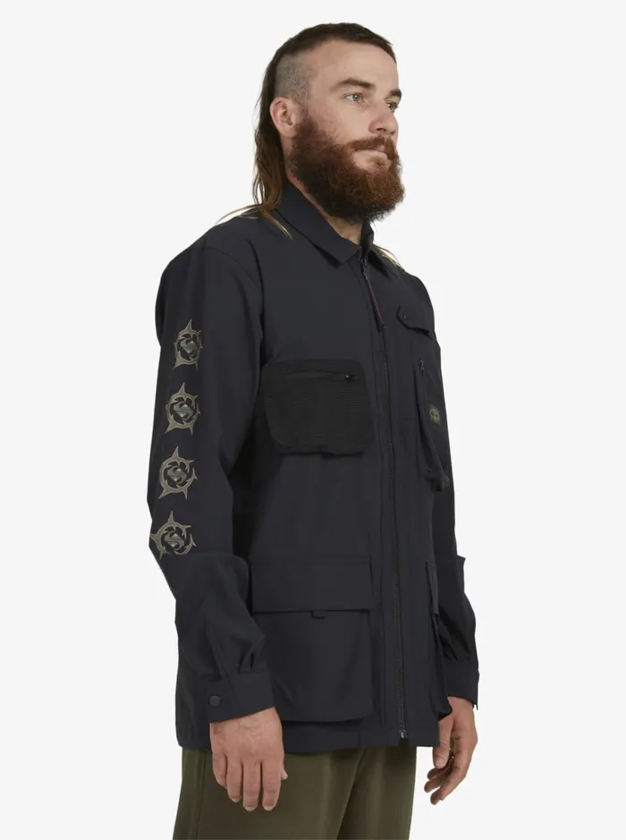 Men Quiksilver Shirts and Polos Under Sky Long Sleeve Shirt Black Men Quiksilver Shirts and Polos Under Sky Long Sleeve Shirt Black