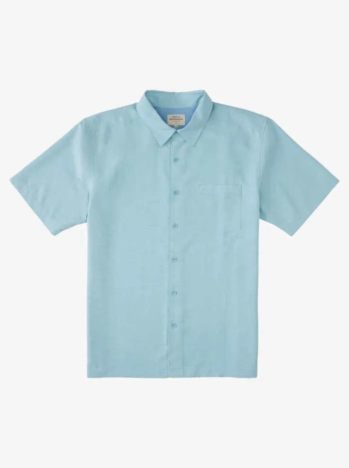Men Quiksilver Shirts and Polos Waterman Centinela Premium AntiWrinkle Shirt Aquatic Centinella