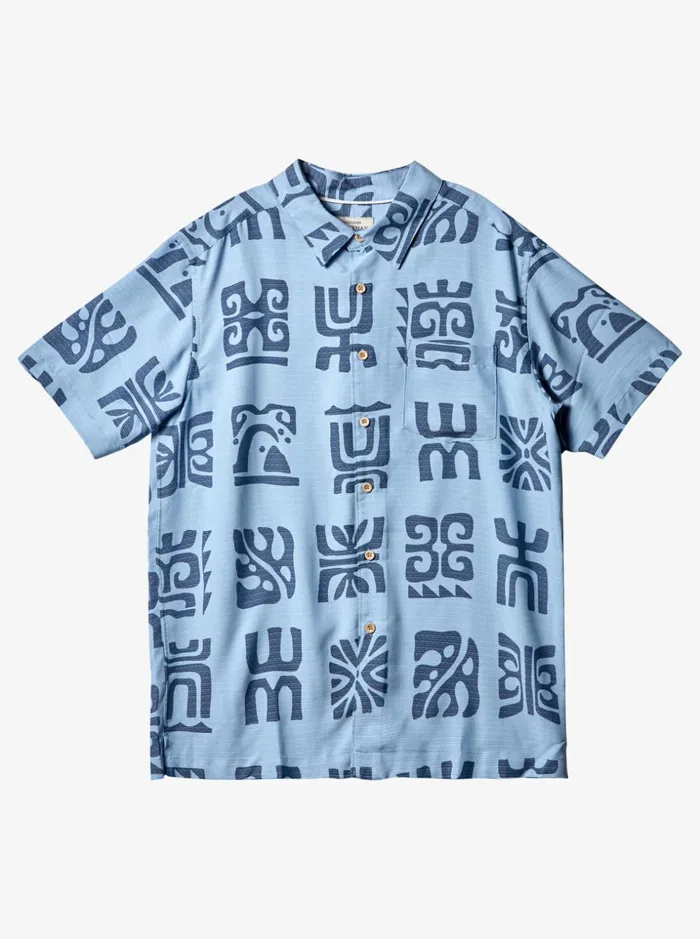 Men Quiksilver Shirts and Polos Waterman Channel Paddle Short Sleeve Shirt Dusk Blue Channel Paddle Men Quiksilver Shirts and Polos Waterman Channel Paddle Short Sleeve Shirt Dusk Blue Channel Paddle