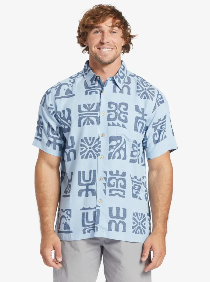 Men Quiksilver Shirts and Polos Waterman Channel Paddle Short Sleeve Shirt Dusk Blue Channel Paddle Men Quiksilver Shirts and Polos Waterman Channel Paddle Short Sleeve Shirt Dusk Blue Channel Paddle