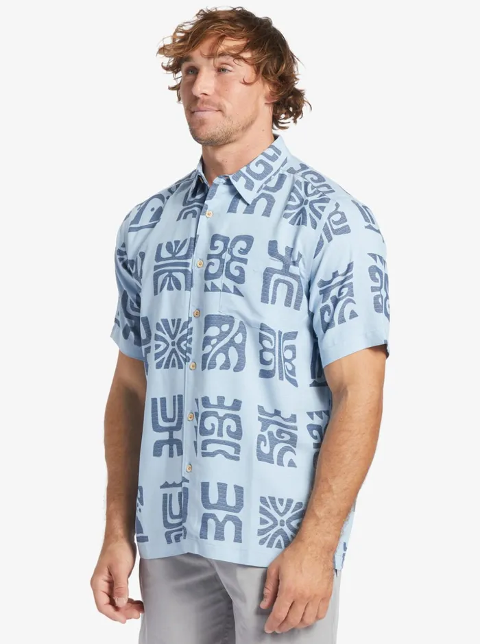 Men Quiksilver Shirts and Polos Waterman Channel Paddle Short Sleeve Shirt Dusk Blue Channel Paddle Men Quiksilver Shirts and Polos Waterman Channel Paddle Short Sleeve Shirt Dusk Blue Channel Paddle
