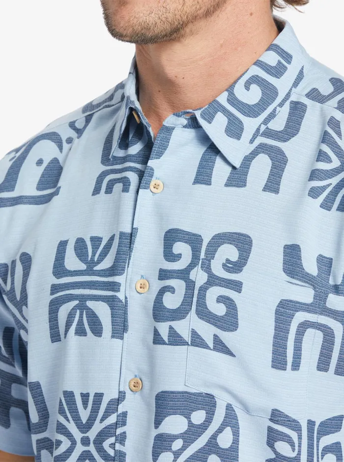 Men Quiksilver Shirts and Polos Waterman Channel Paddle Short Sleeve Shirt Dusk Blue Channel Paddle Men Quiksilver Shirts and Polos Waterman Channel Paddle Short Sleeve Shirt Dusk Blue Channel Paddle