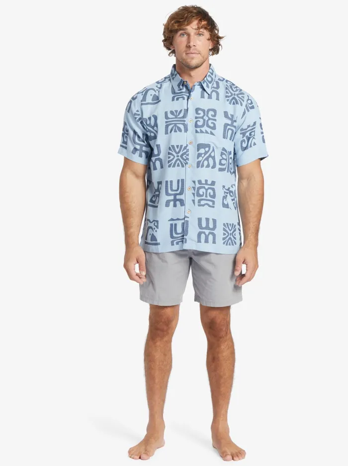 Men Quiksilver Shirts and Polos Waterman Channel Paddle Short Sleeve Shirt Dusk Blue Channel Paddle Men Quiksilver Shirts and Polos Waterman Channel Paddle Short Sleeve Shirt Dusk Blue Channel Paddle
