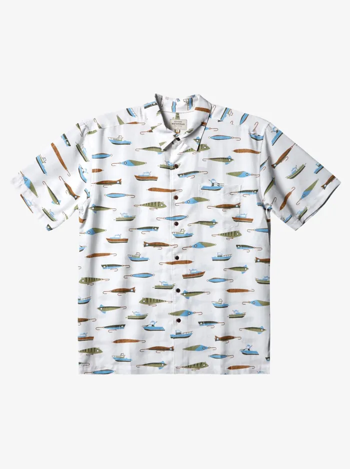 Men Quiksilver Shirts and Polos Waterman Drag Week Technical Short Sleeve Shirt Tea Drag Week W Men Quiksilver Shirts and Polos Waterman Drag Week Technical Short Sleeve Shirt Tea Drag Week W