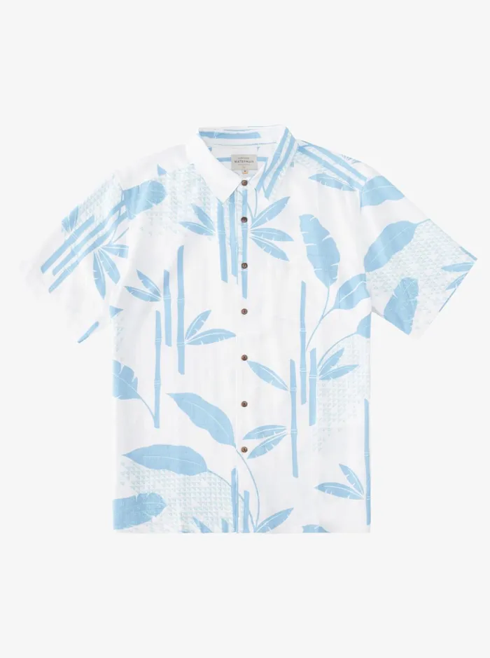Men Quiksilver Shirts and Polos Waterman Surf Riff Short Sleeve Shirt Dusk Blue Surf Riff Men Quiksilver Shirts and Polos Waterman Surf Riff Short Sleeve Shirt Dusk Blue Surf Riff