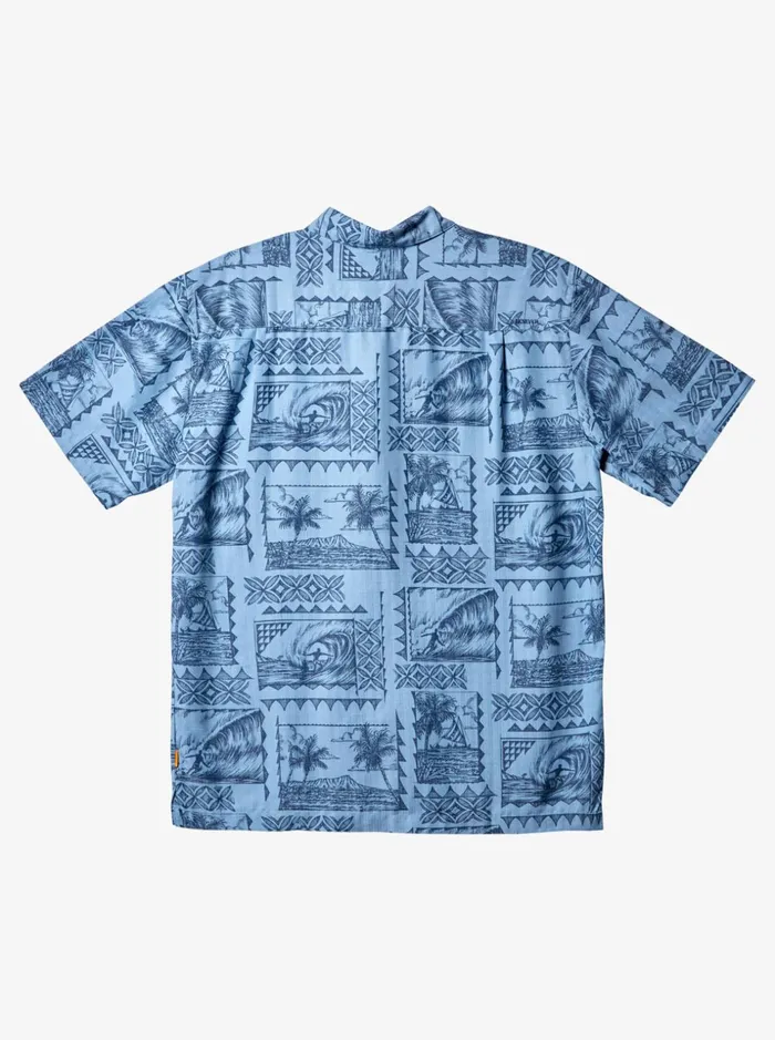 Men Quiksilver Shirts and Polos Waterman Surf Trippers Short Sleeve Shirt Dusk Blue Surf Trippers Men Quiksilver Shirts and Polos Waterman Surf Trippers Short Sleeve Shirt Dusk Blue Surf Trippers