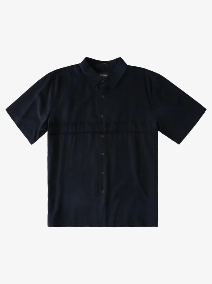 Men Quiksilver Shirts and Polos Waterman Tahiti Palms Premium AntiWrinkle Shirt Black