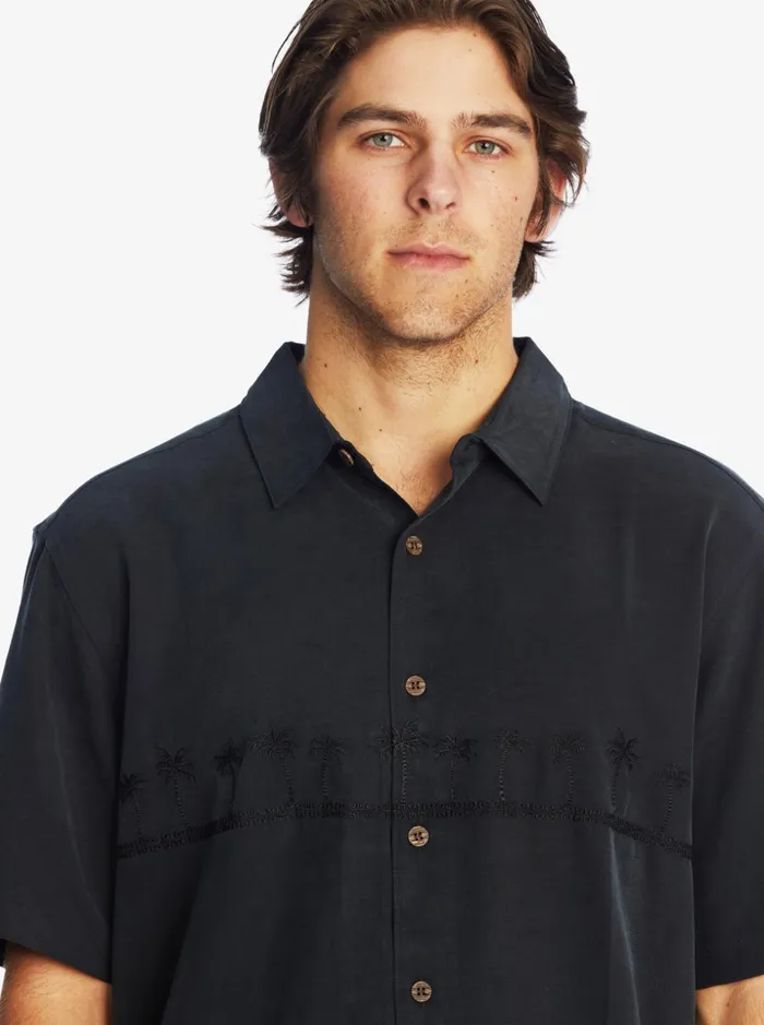 Men Quiksilver Shirts and Polos Waterman Tahiti Palms Premium AntiWrinkle Shirt Black Men Quiksilver Shirts and Polos Waterman Tahiti Palms Premium AntiWrinkle Shirt Black