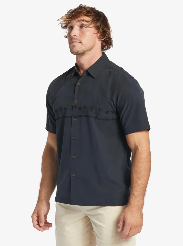 Men Quiksilver Shirts and Polos Waterman Tahiti Palms Premium AntiWrinkle Shirt Black Men Quiksilver Shirts and Polos Waterman Tahiti Palms Premium AntiWrinkle Shirt Black