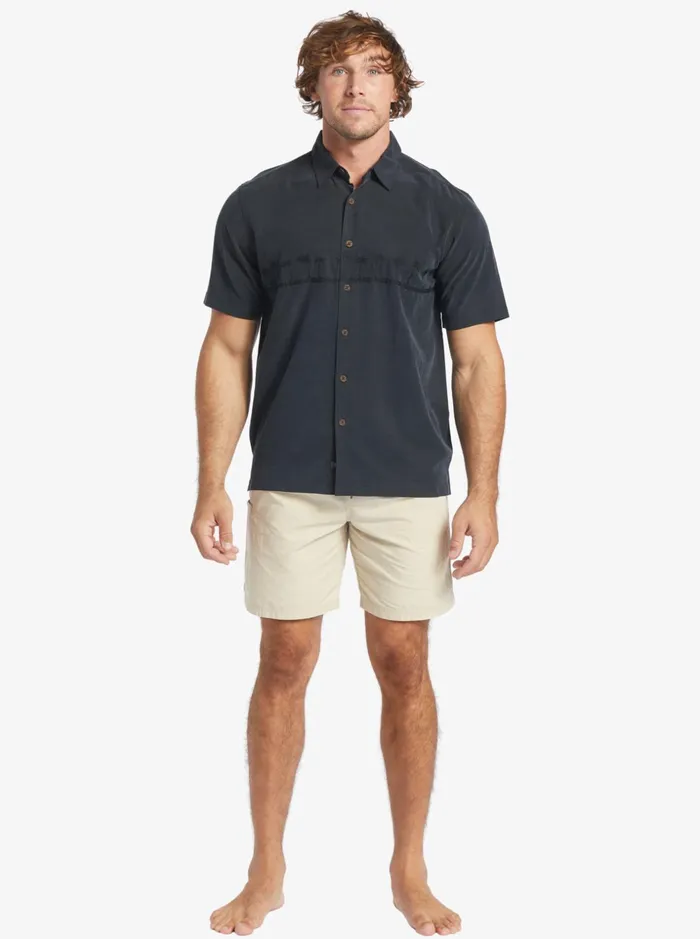 Men Quiksilver Shirts and Polos Waterman Tahiti Palms Premium AntiWrinkle Shirt Black Men Quiksilver Shirts and Polos Waterman Tahiti Palms Premium AntiWrinkle Shirt Black