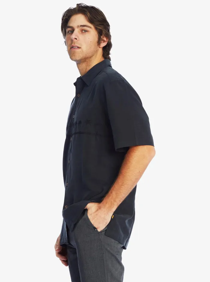 Men Quiksilver Shirts and Polos Waterman Tahiti Palms Premium AntiWrinkle Shirt Black Men Quiksilver Shirts and Polos Waterman Tahiti Palms Premium AntiWrinkle Shirt Black