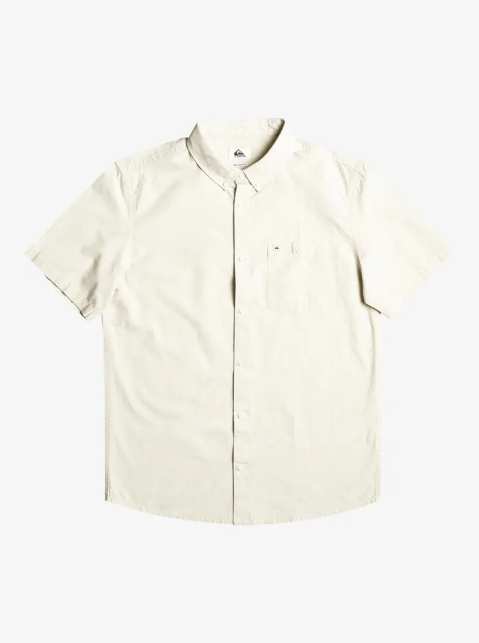 Men Quiksilver Shirts and Polos Winfall Short Sleeve Shirt Plaza Taupe