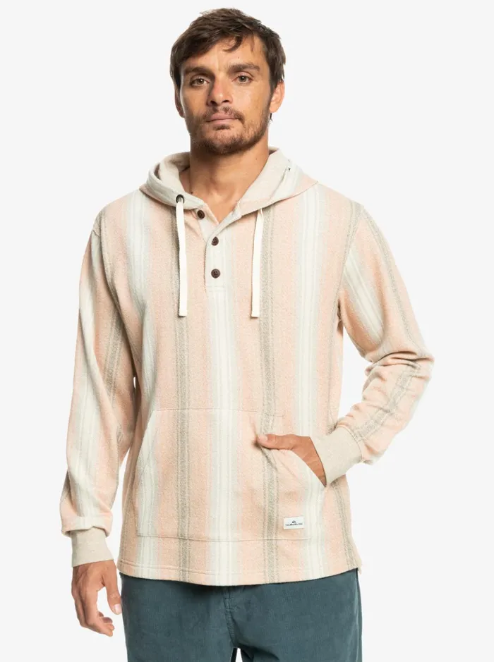 Men Quiksilver Sweatshirts and Hoodies Baja Henley Hoodie Praline Baja Stripe Men Quiksilver Sweatshirts and Hoodies Baja Henley Hoodie Praline Baja Stripe
