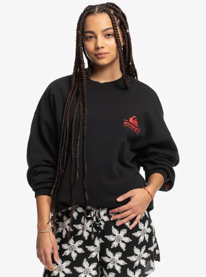 Men Quiksilver Sweatshirts and Hoodies Quiksilver X Stranger Things Reefer Crew Sweatshirt Black Men Quiksilver Sweatshirts and Hoodies Quiksilver X Stranger Things Reefer Crew Sweatshirt Black