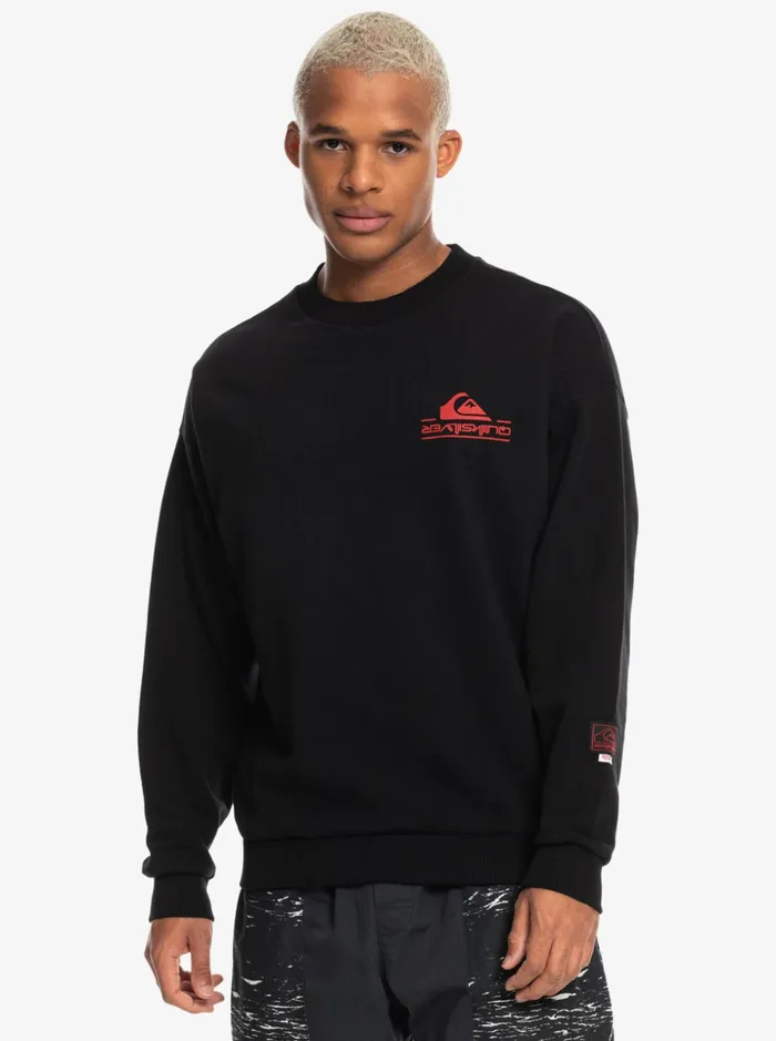 Men Quiksilver Sweatshirts and Hoodies Quiksilver X Stranger Things Reefer Crew Sweatshirt Black Men Quiksilver Sweatshirts and Hoodies Quiksilver X Stranger Things Reefer Crew Sweatshirt Black