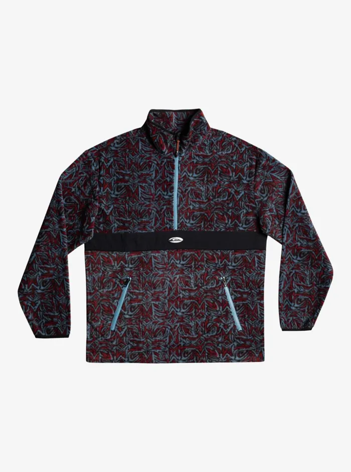 Men Quiksilver Sweatshirts and Hoodies Saturn Half Zip Fleece Provencial Blue Saturn