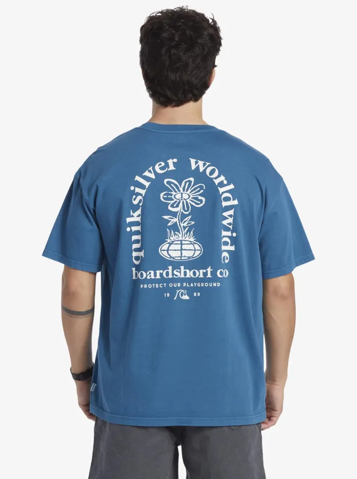 Men Quiksilver Tees Clear Mind TShirt Moroccan Blue Men Quiksilver Tees Clear Mind TShirt Moroccan Blue