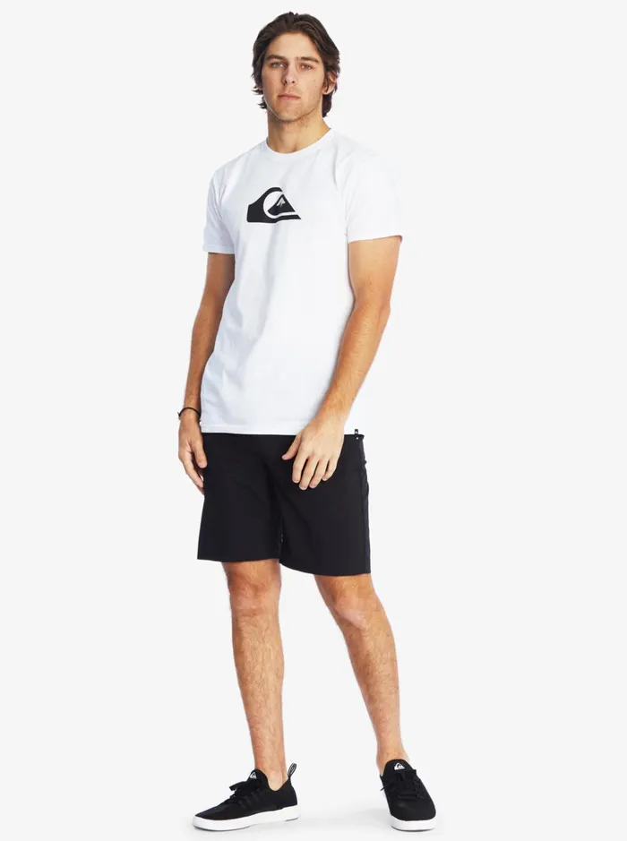 Men Quiksilver Tees Comp Logo TShirt White Men Quiksilver Tees Comp Logo TShirt White