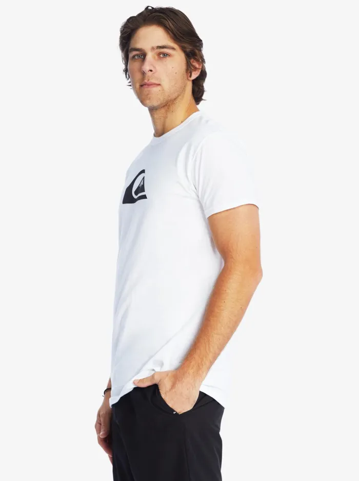 Men Quiksilver Tees Comp Logo TShirt White Men Quiksilver Tees Comp Logo TShirt White