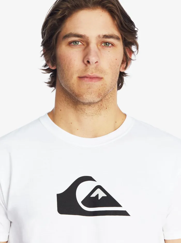 Men Quiksilver Tees Comp Logo TShirt White Men Quiksilver Tees Comp Logo TShirt White