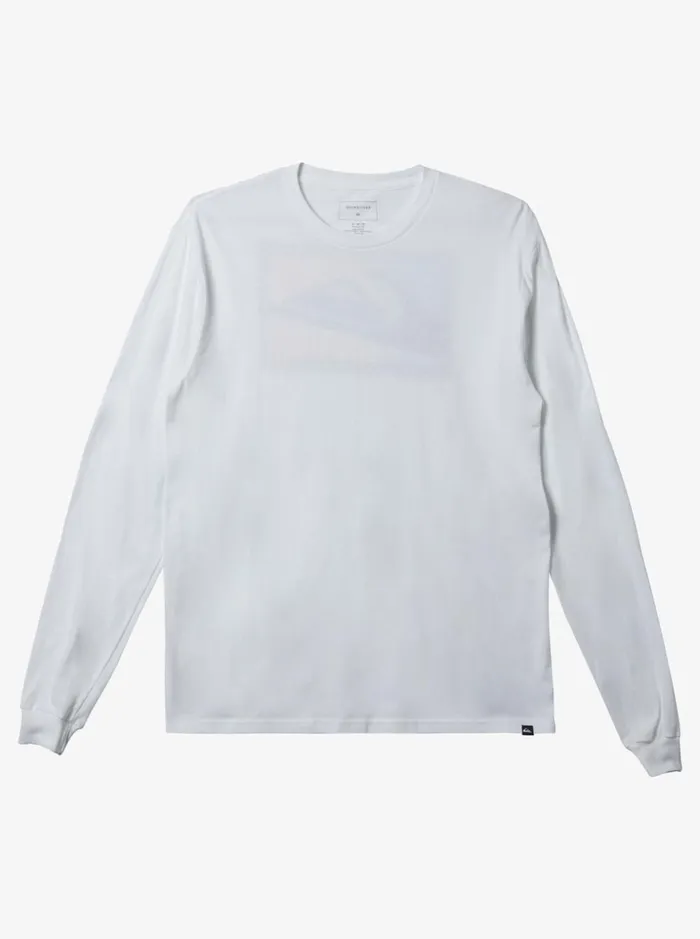 Men Quiksilver Tees Gradient Prints Long Sleeve TShirt White
