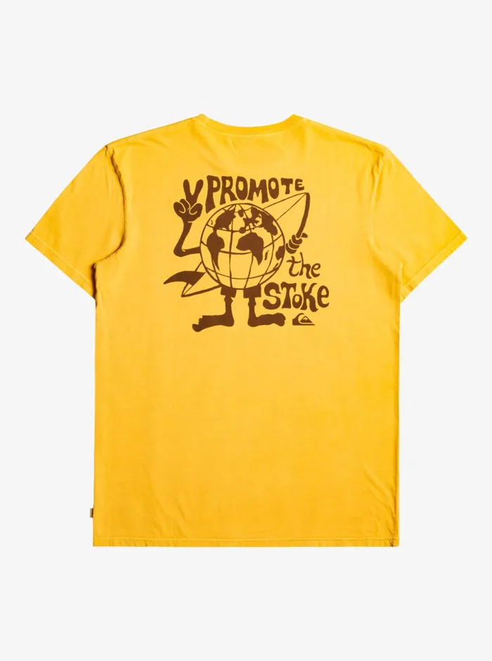 Men Quiksilver Tees Hidden Message TShirt Golden Rod Men Quiksilver Tees Hidden Message TShirt Golden Rod