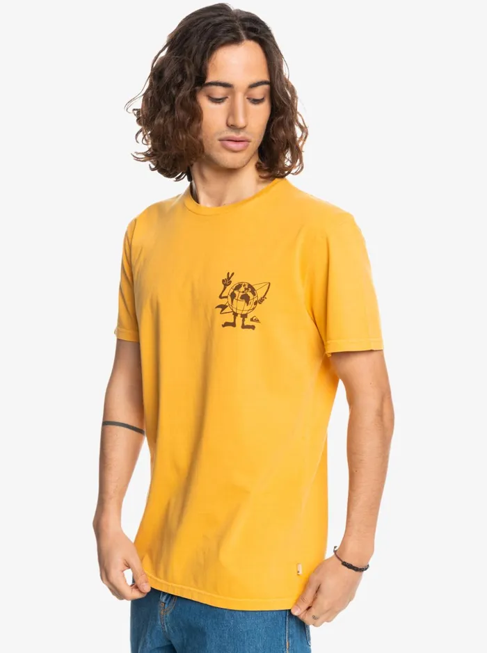Men Quiksilver Tees Hidden Message TShirt Golden Rod Men Quiksilver Tees Hidden Message TShirt Golden Rod