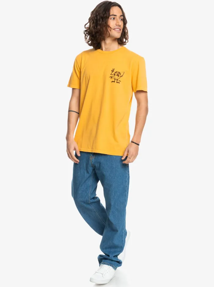 Men Quiksilver Tees Hidden Message TShirt Golden Rod Men Quiksilver Tees Hidden Message TShirt Golden Rod