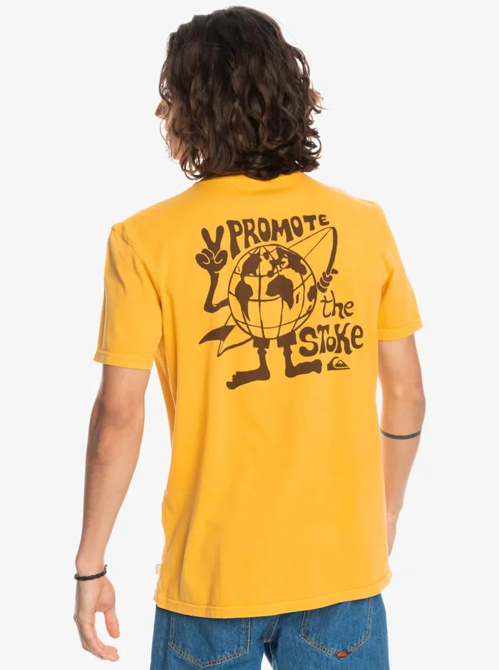 Men Quiksilver Tees Hidden Message TShirt Golden Rod Men Quiksilver Tees Hidden Message TShirt Golden Rod