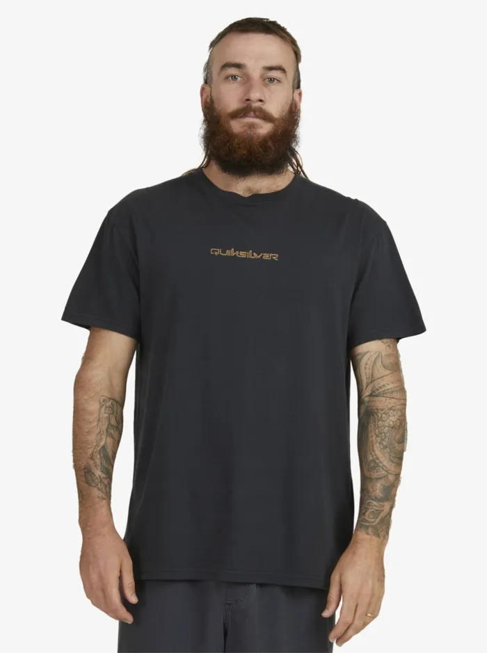 Men Quiksilver Tees Mikey Wright TShirt Black Men Quiksilver Tees Mikey Wright TShirt Black