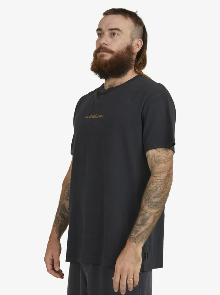 Men Quiksilver Tees Mikey Wright TShirt Black Men Quiksilver Tees Mikey Wright TShirt Black