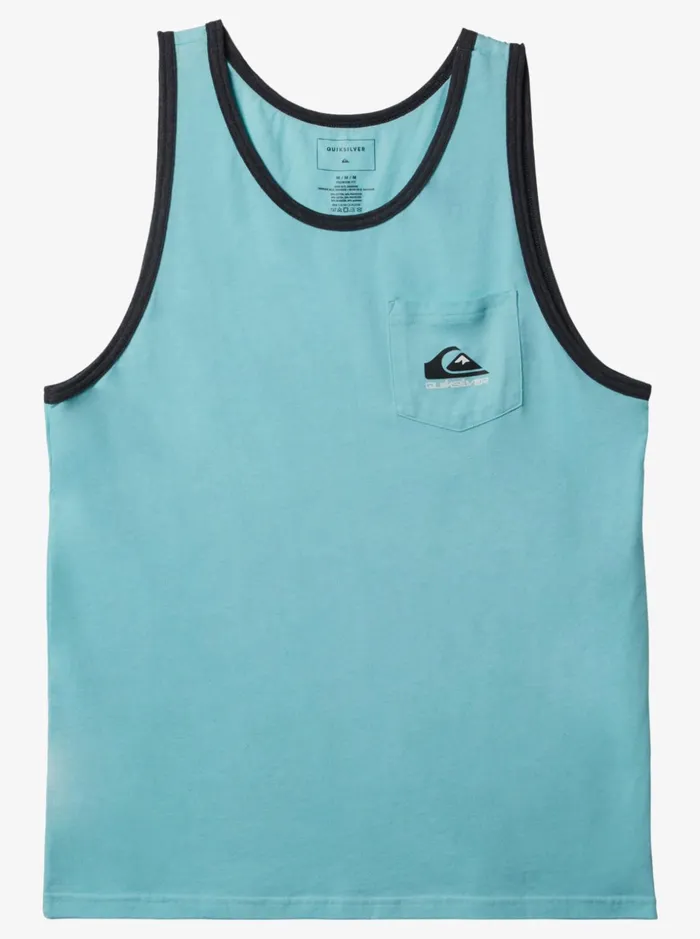 Men Quiksilver Tees Omni Pocket Tank Tshirt Angel Blue Heather