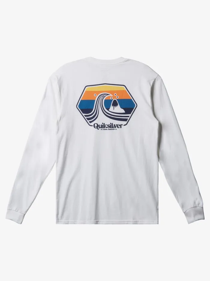 Men Quiksilver Tees Port Of Call Long Sleeve TShirt White Men Quiksilver Tees Port Of Call Long Sleeve TShirt White