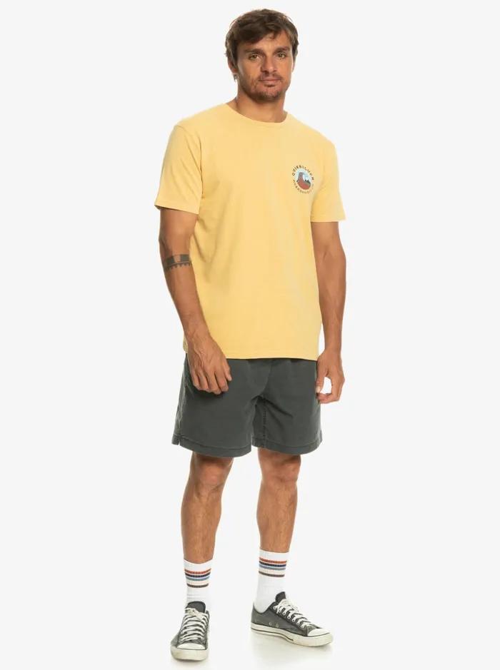 Men Quiksilver Tees QS Bubble Stamp TShirt Wheat Men Quiksilver Tees QS Bubble Stamp TShirt Wheat