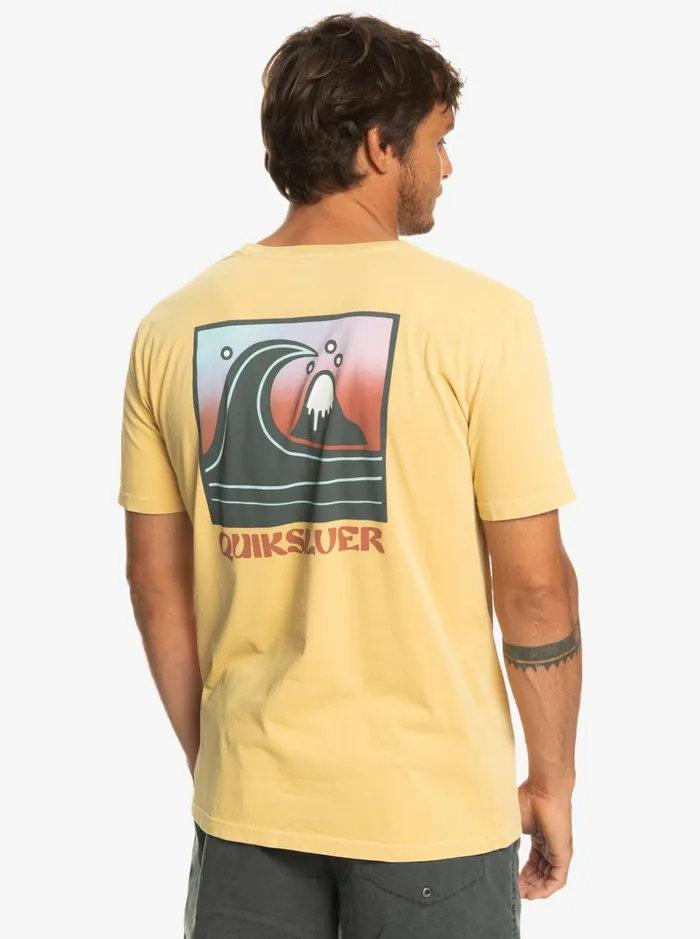 Men Quiksilver Tees QS Bubble Stamp TShirt Wheat Men Quiksilver Tees QS Bubble Stamp TShirt Wheat