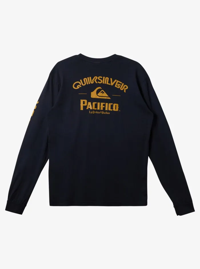 Men Quiksilver Tees Quiksilver X Pacifico Straight Shooter Long Sleeve TShirt Navy Blazer