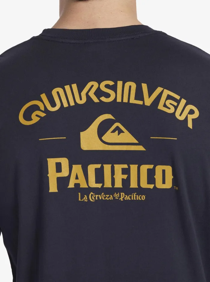 Men Quiksilver Tees Quiksilver X Pacifico Straight Shooter Long Sleeve TShirt Navy Blazer