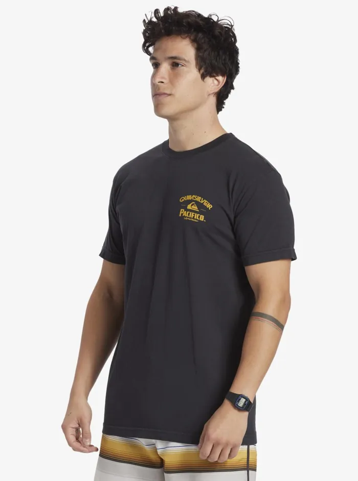 Men Quiksilver Tees Quiksilver X Pacifico Straight Shooter TShirt Tarmac