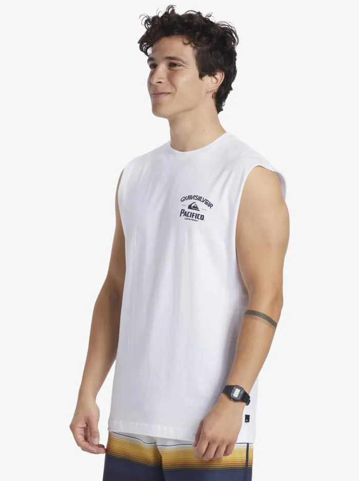 Men Quiksilver Tees Quiksilver X Pacifico Straight Shooter Tank White