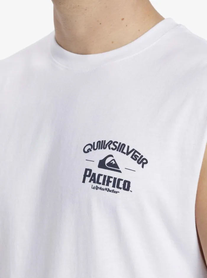 Men Quiksilver Tees Quiksilver X Pacifico Straight Shooter Tank White