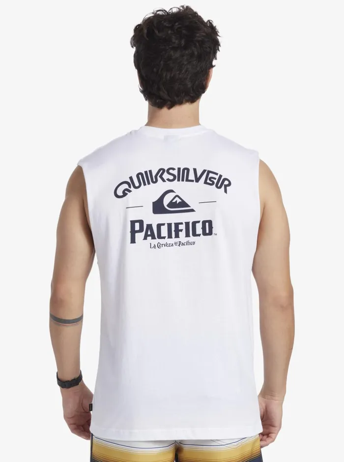 Men Quiksilver Tees Quiksilver X Pacifico Straight Shooter Tank White